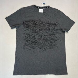 Puma Stampd Wave Texture Print Graphic T-shirt Men XL Dark Gray Heather NWT